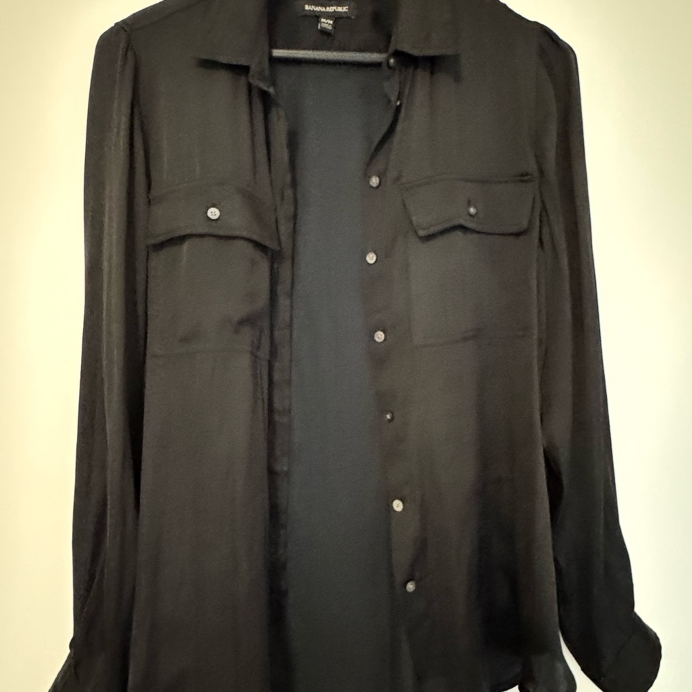 Sheer Black Banana Republic Blouse